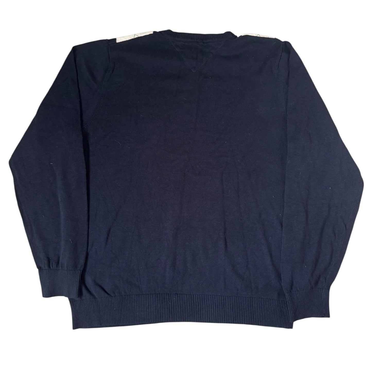 Extra Large Tommy Hilfiger Navy and White Knitted Jumper
