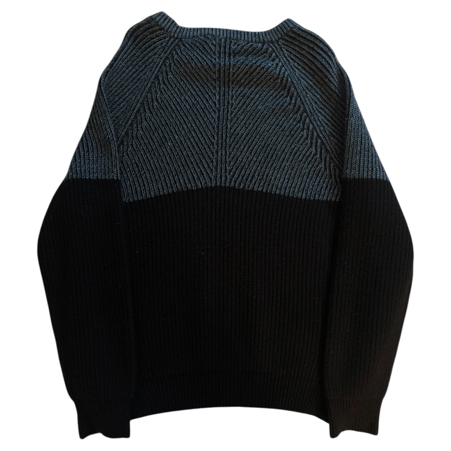 Extra Large Nautica Blue and Black Thick Knitted Jumper