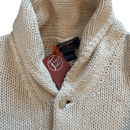 Woman’s Large Ralph Lauren White Thick Knitted Cardigan
