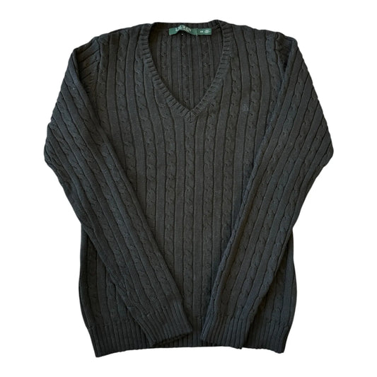 Extra small Ralph Lauren Black V-Neck Cable Knit
