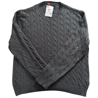 Extra Large Ralph Lauren Grey Cable Knit Jumper