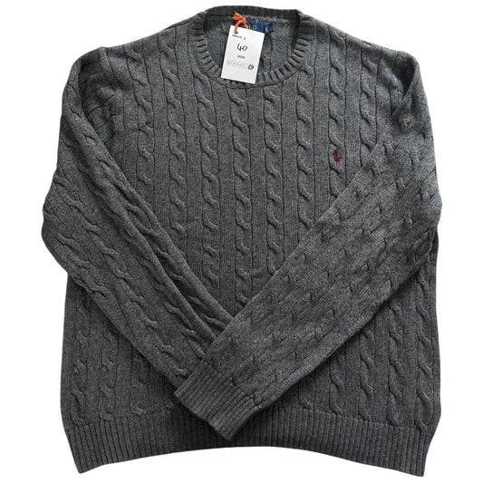 Extra Large Ralph Lauren Grey Cable Knit Jumper