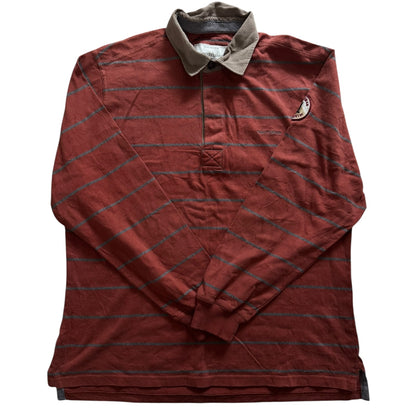 Extra Large Throttleman Orange Striped Rugby Shirt