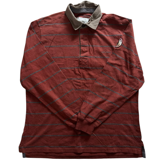 Extra Large Throttleman Orange Striped Rugby Shirt