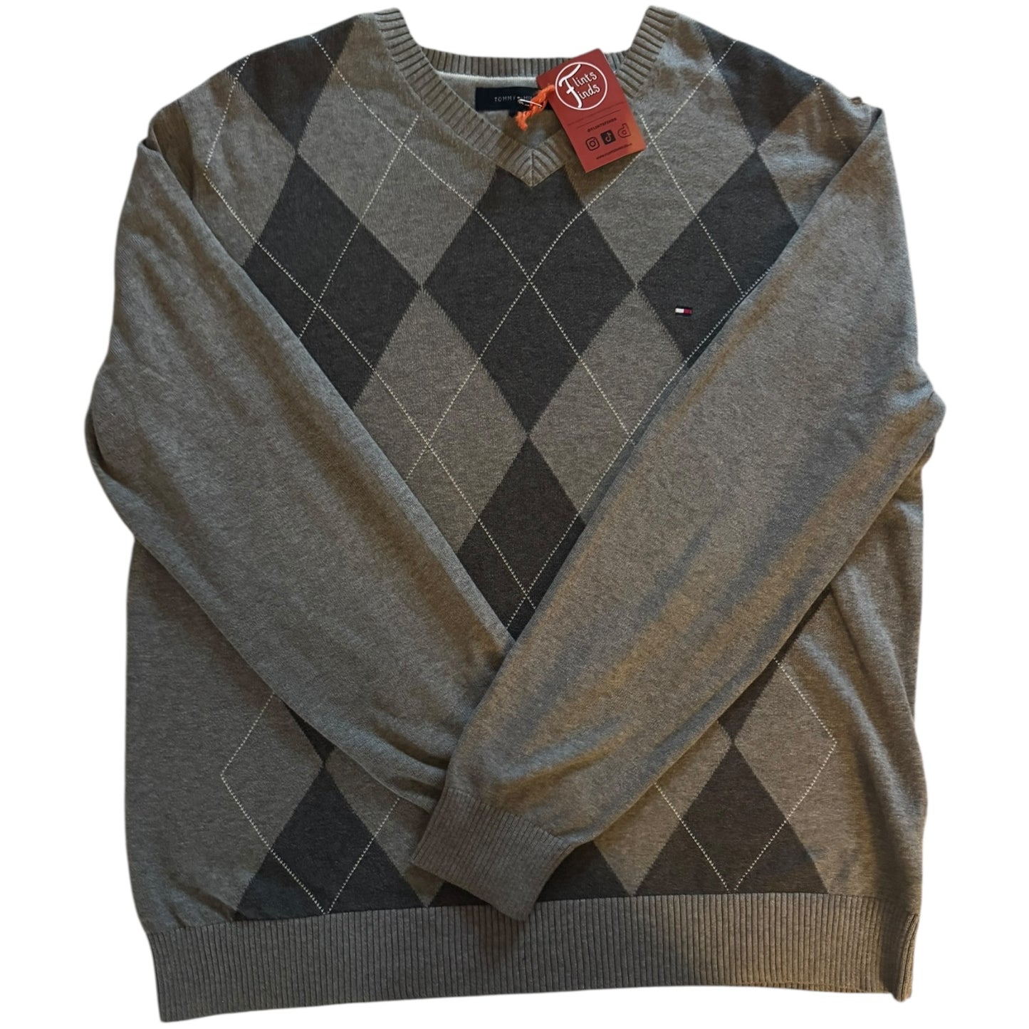 Large Tommy Hilfiger Grey Knitted Jumper