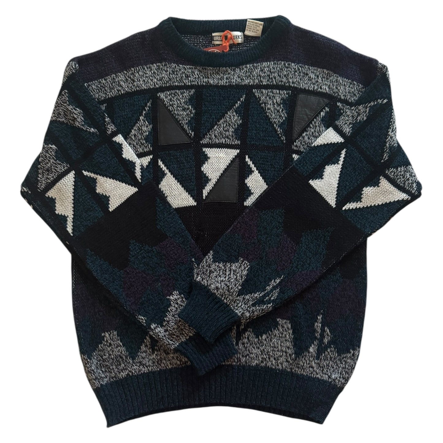 Medium Urban Works Blue Patterned Knitted Jumper