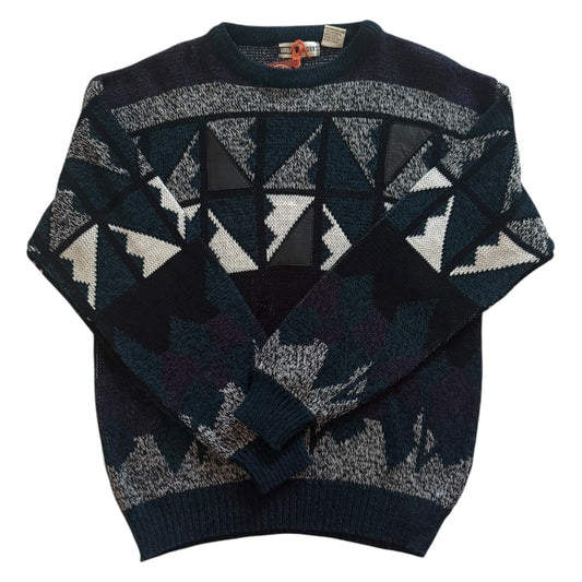 Medium Urban Works Blue Patterned Knitted Jumper