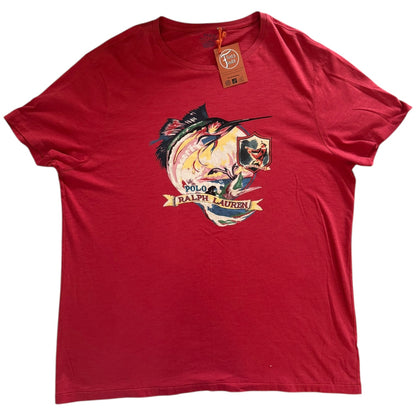 Rare XXL Ralph Lauren Red Marlin Fish Graphic T-Shirt