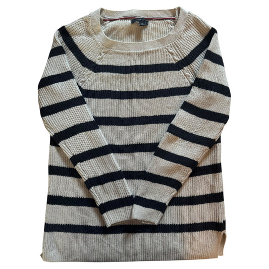Woman’s Small Tommy Hilfiger Navy and White Striped Knitted JUmper