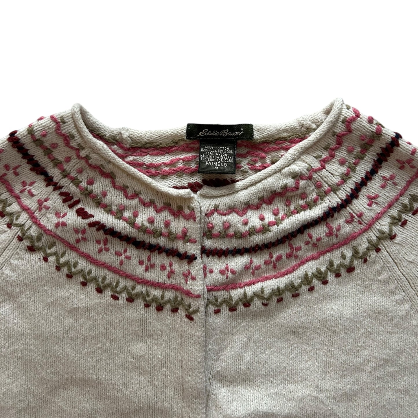 Women's Medium Eddie Bauer Cream Cardigan