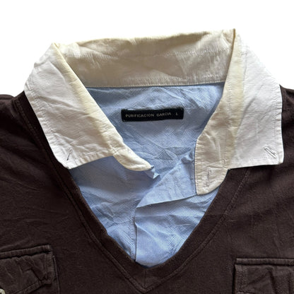 Large Purificacion Garcia Brown Rugby Shirt