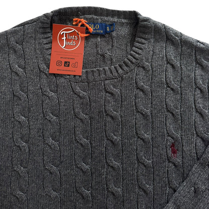 Extra Large Ralph Lauren Grey Cable Knit Jumper