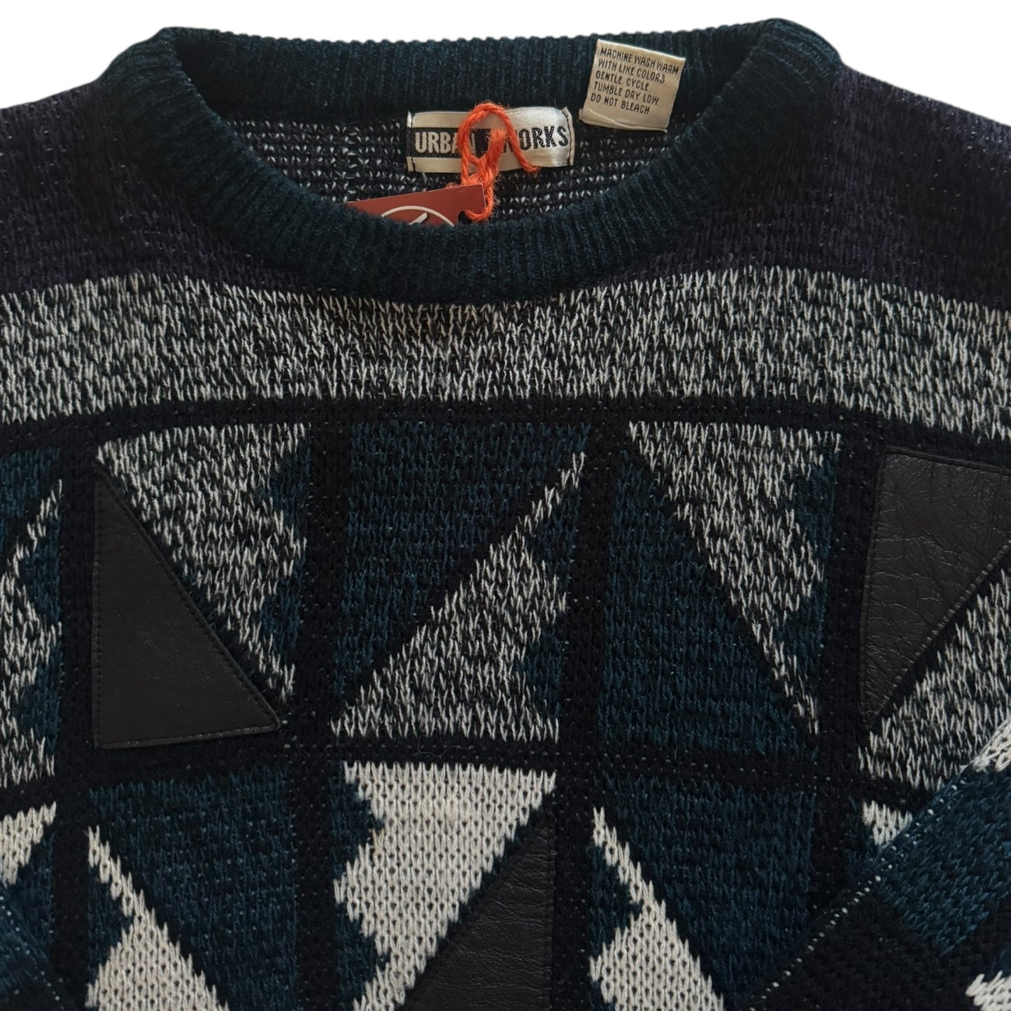 Medium Urban Works Blue Patterned Knitted Jumper