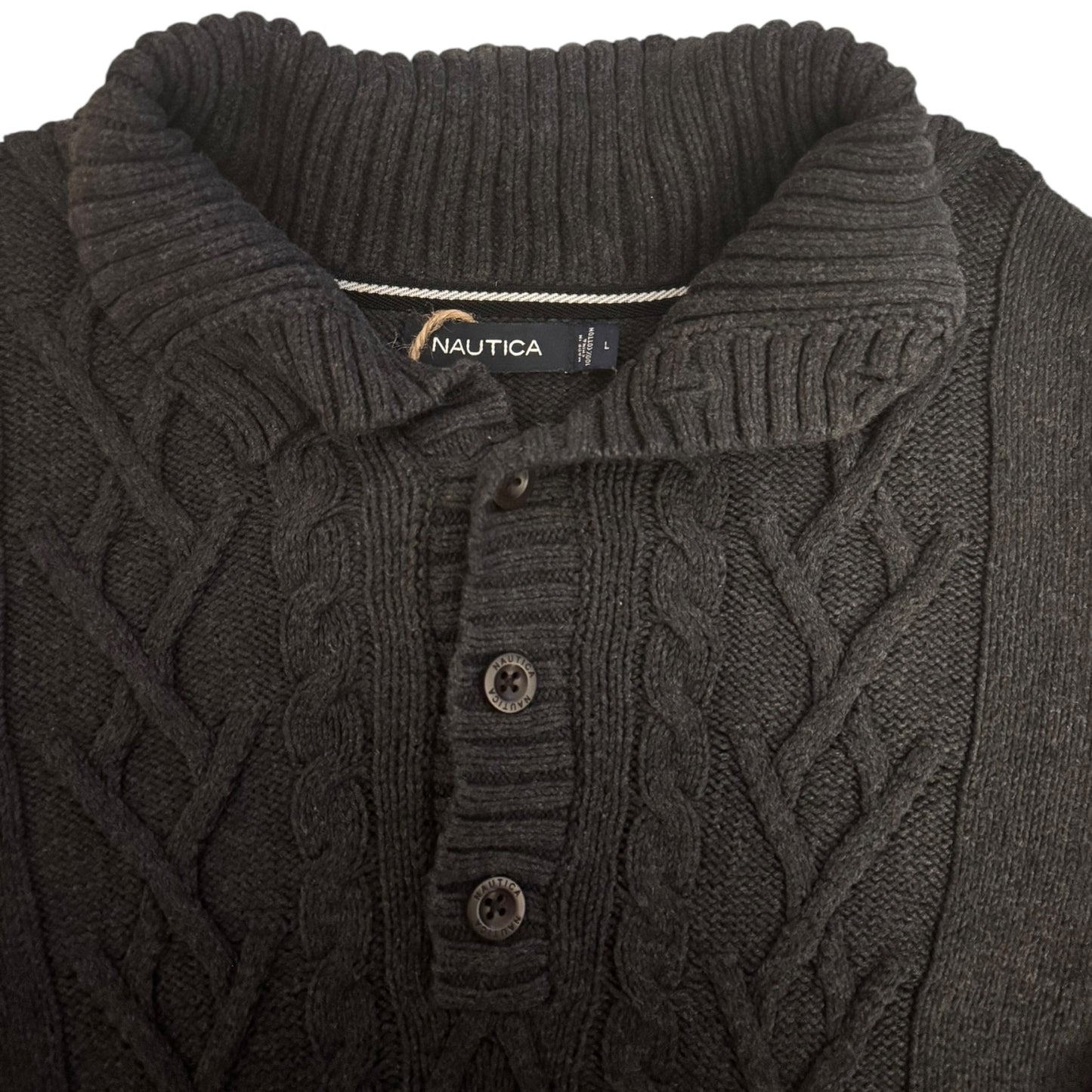Large Nautica Dark Grey Knitted Jumper