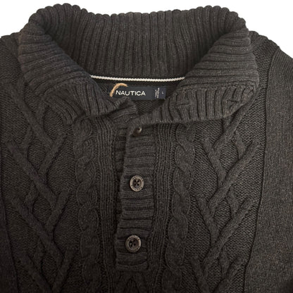 Large Nautica Dark Grey Knitted Jumper