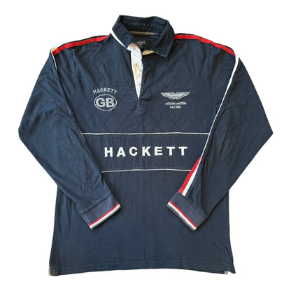 Large Hackett Aston Martin Navy Rugby Shirt