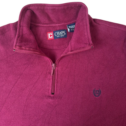 Extra Large Chaps Burgundy 1/4 Zip