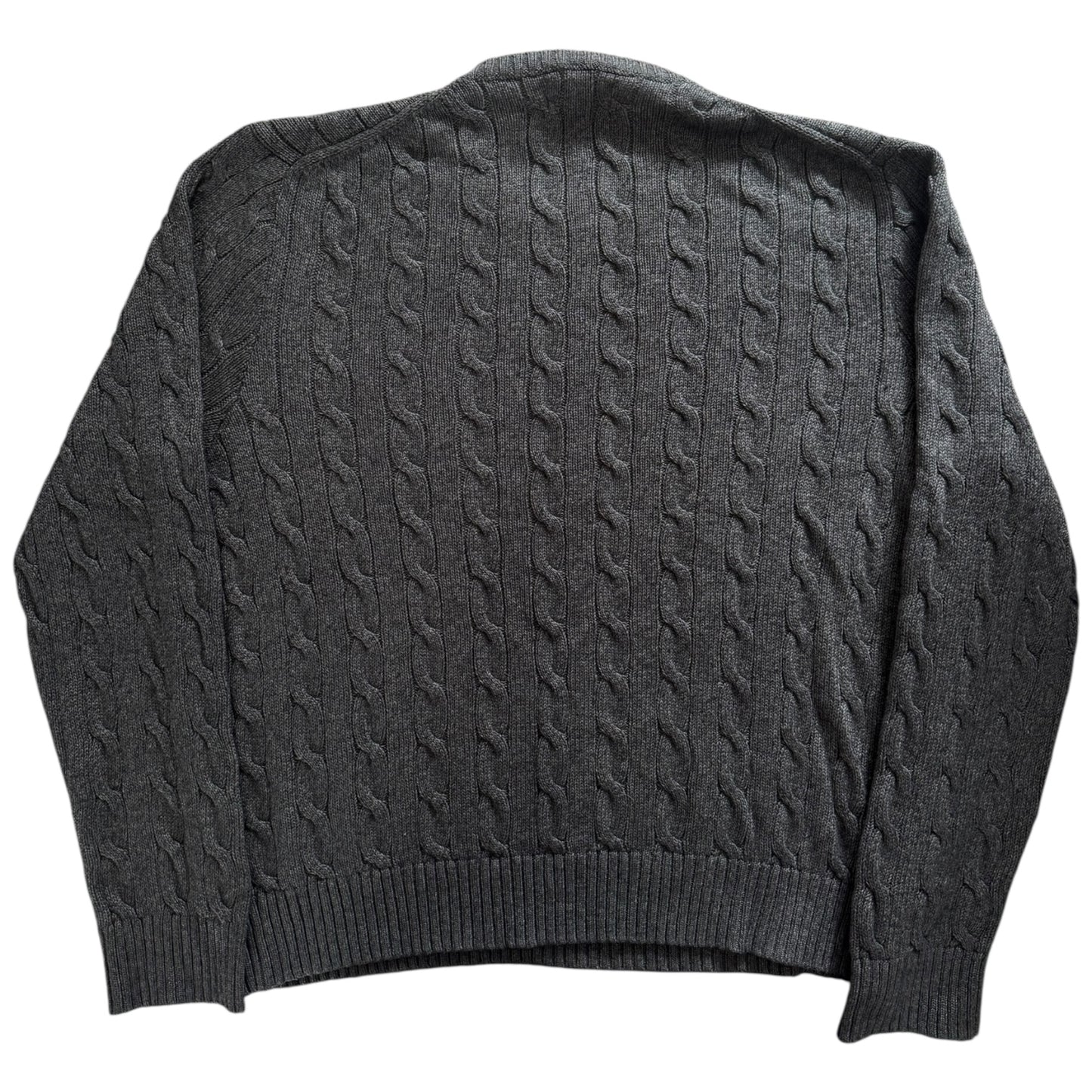 Extra Large Ralph Lauren Grey Cable Knit Jumper