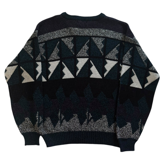 Medium Urban Works Blue Patterned Knitted Jumper