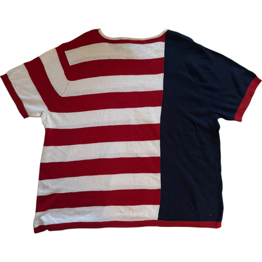 Women’s Extra Large White Stag Red/Navy Knitted USA Flag Jumper