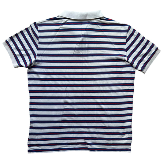 Extra Large Ralph Lauren White and Blue Striped Polo Shirt
