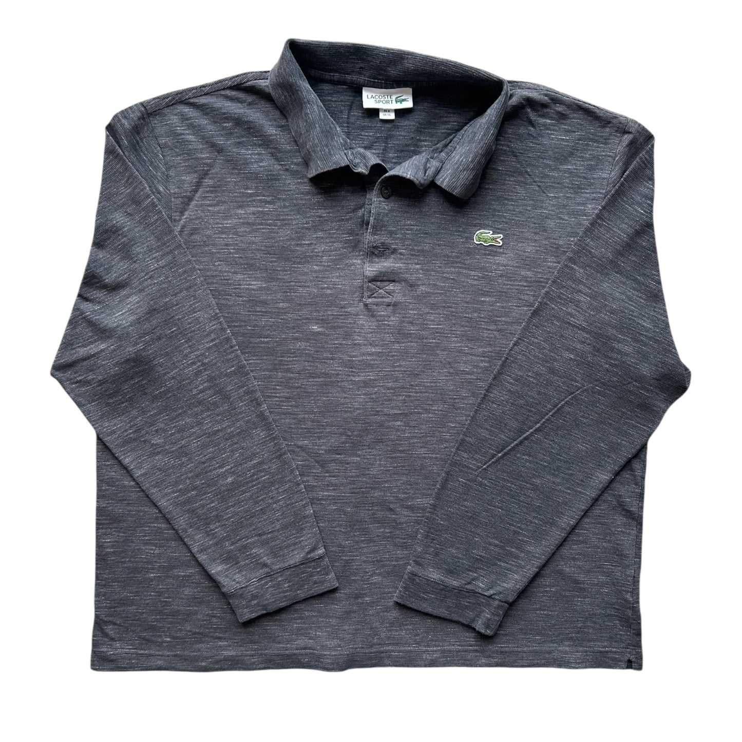 Extra Large Lacoste Grey Long Sleeve Polo Shirt