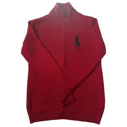 Small Ralph Lauren Red Full Zip Knitted Jumper
