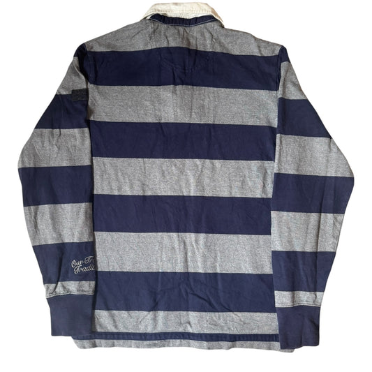 Small McNeal Navy and Grey Striped Rugby Shirt