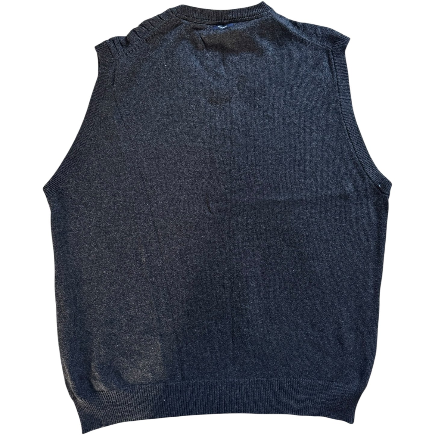 Large Nautica Grey Cable Knit Sweater Vest
