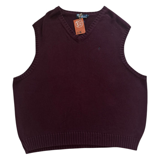 3XL Ralph Lauren Burgundy Knitted Sweater Vest