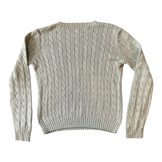 Womans Large Ralph Lauren Green Cable Knit