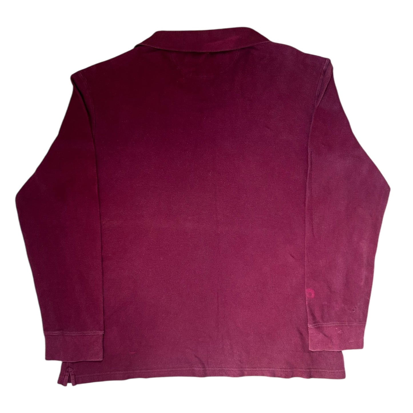 Extra Large Chaps Burgundy Long Sleeved Polo Shirt