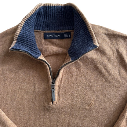 Large Nautica Brown 1/4 Zip