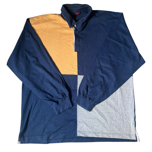 Extra Large Tex Yellow, Navy and Grey Rugby Shirt