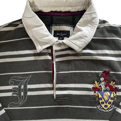 Extra Large Jeff Banks Grey Striped Rugby Shirt