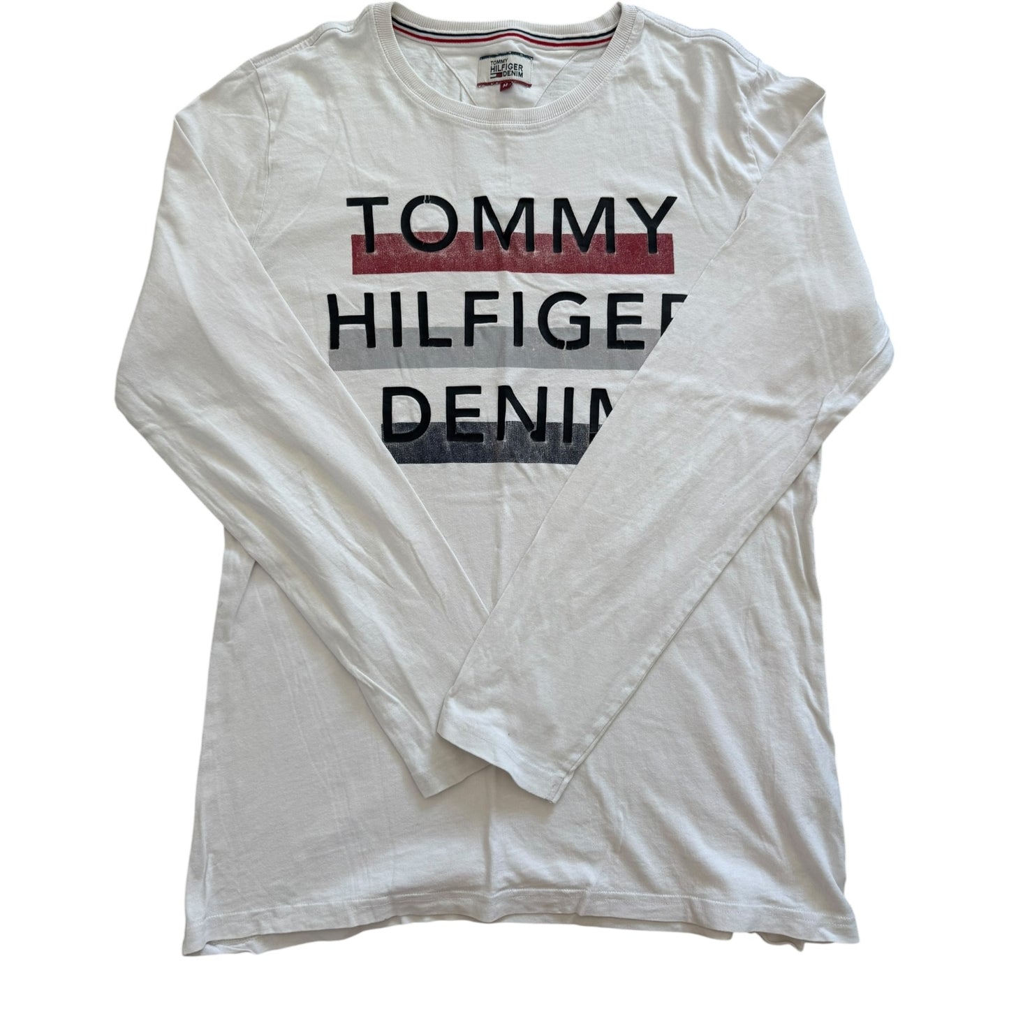 Medium Tommy Hilfiger White Long Sleeved T-Shirt