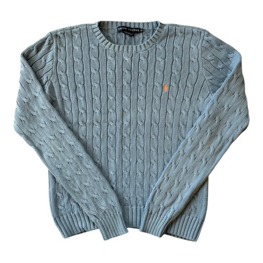 Womans Medium Ralph Lauren Blue Cable Knit