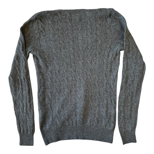 Womans Medium Ralph Lauren Grey Wool Cable Knit
