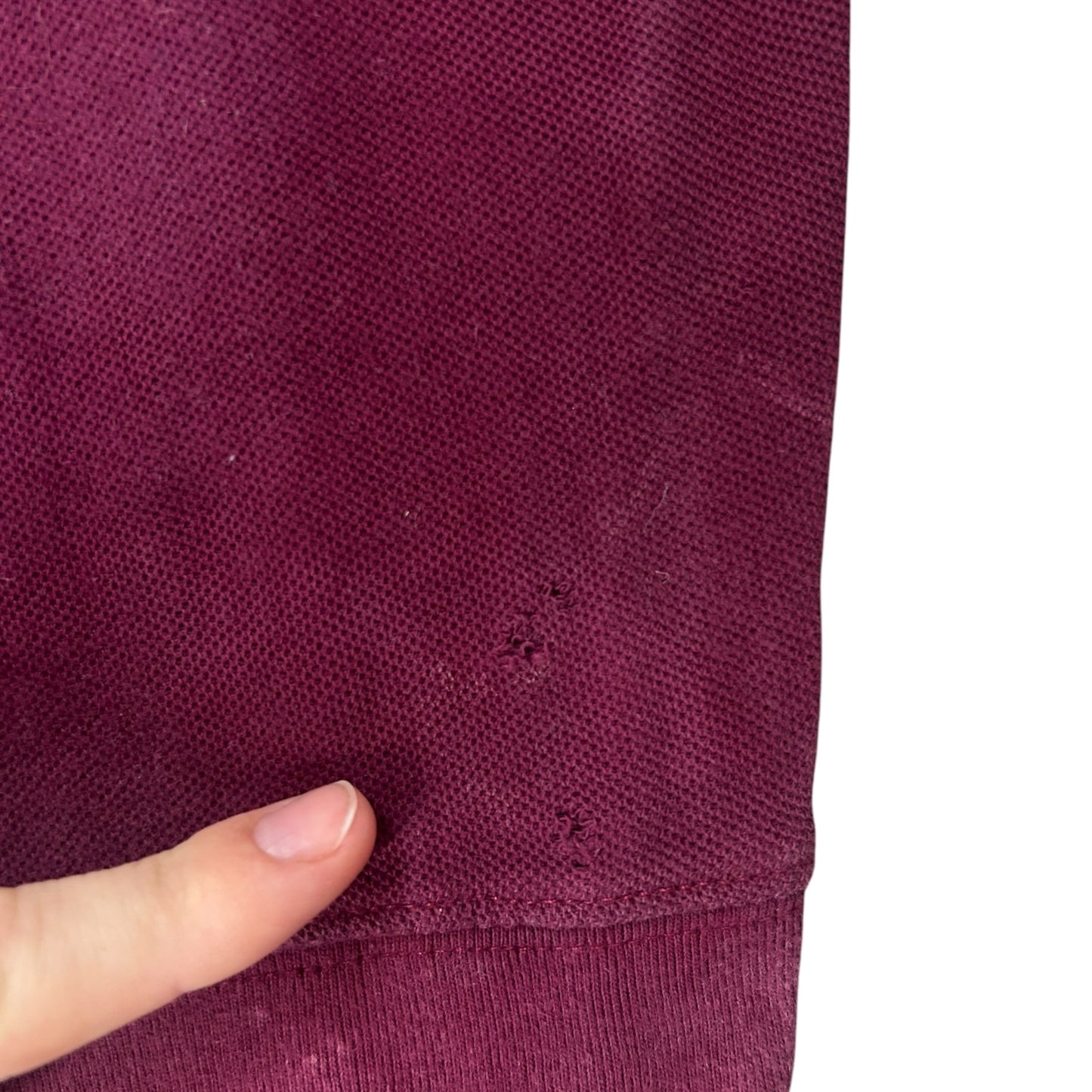 Extra Large Chaps Burgundy Long Sleeved Polo Shirt