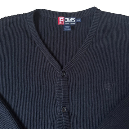 Large Chaps Navy Thick Knitted Cardigan