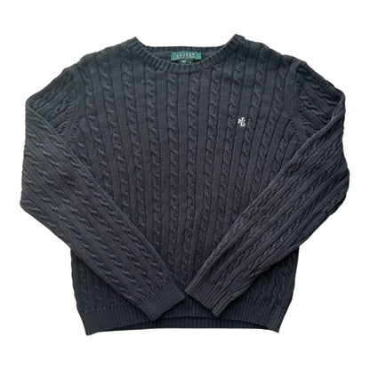 Woman’s Large Ralph Lauren Black Cable Knit