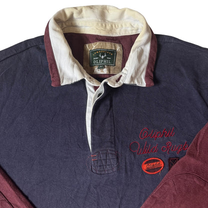 Medium Lumberjack Burgundy and Navy Rugby Shirt