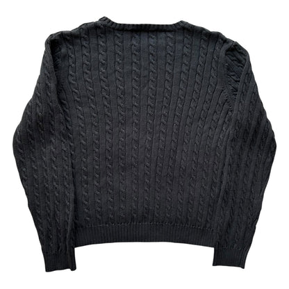 Woman’s Large Ralph Lauren Black Cable Knit