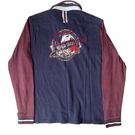 Medium Lumberjack Burgundy and Navy Rugby Shirt