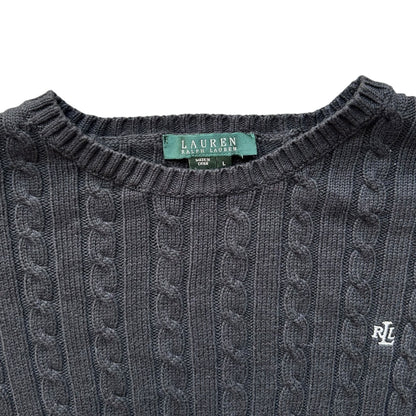 Woman’s Large Ralph Lauren Black Cable Knit