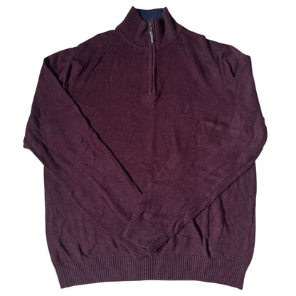 Large Nautica Burgundy 1/4 Zip