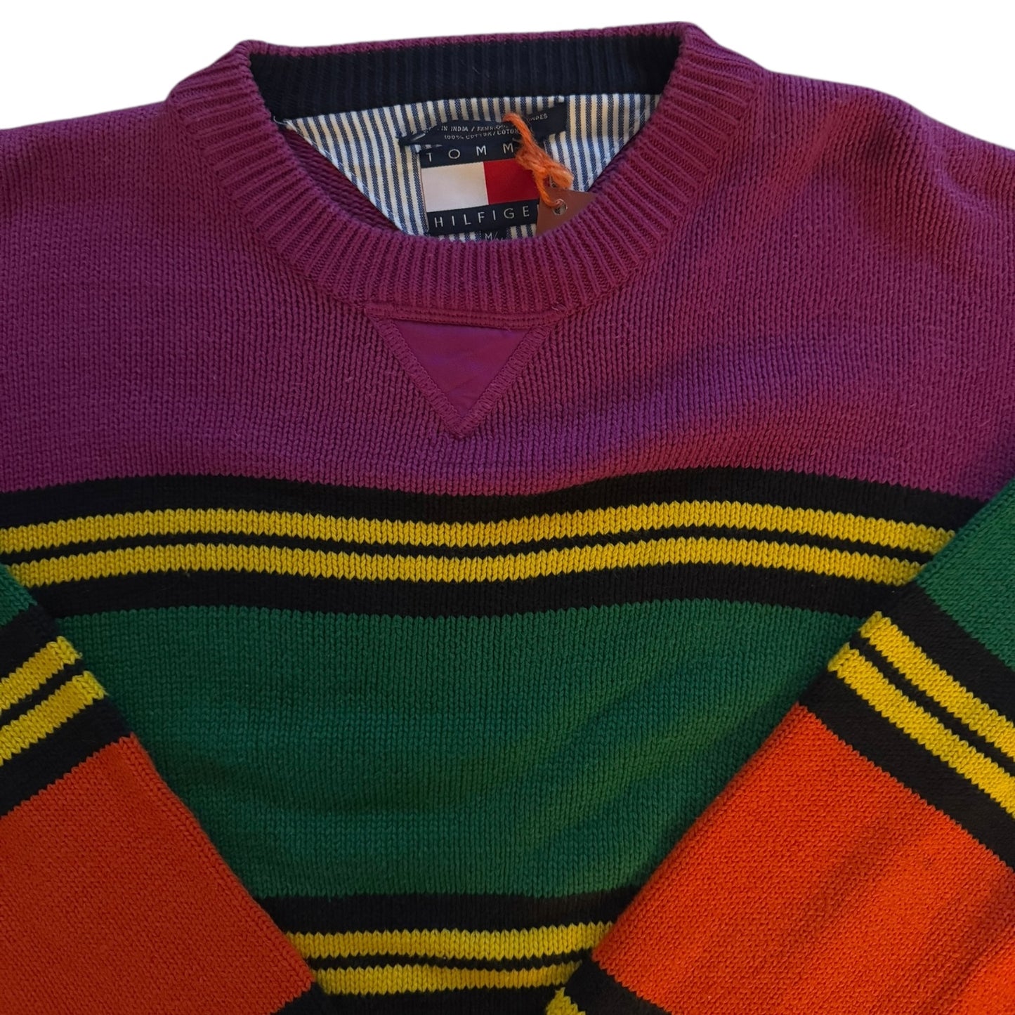 Medium Tommy Hilfiger Multicoloured Striped Thick Knitted Jumper