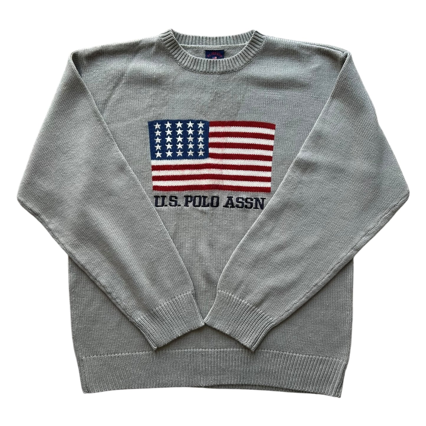Extra Large U.S. Polo Assn. Grey Knitted Jumper