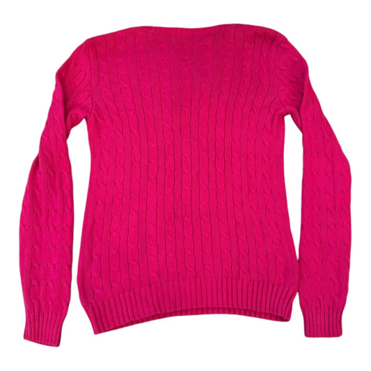 Womans Large Ralph Lauren Pink Cable Knit