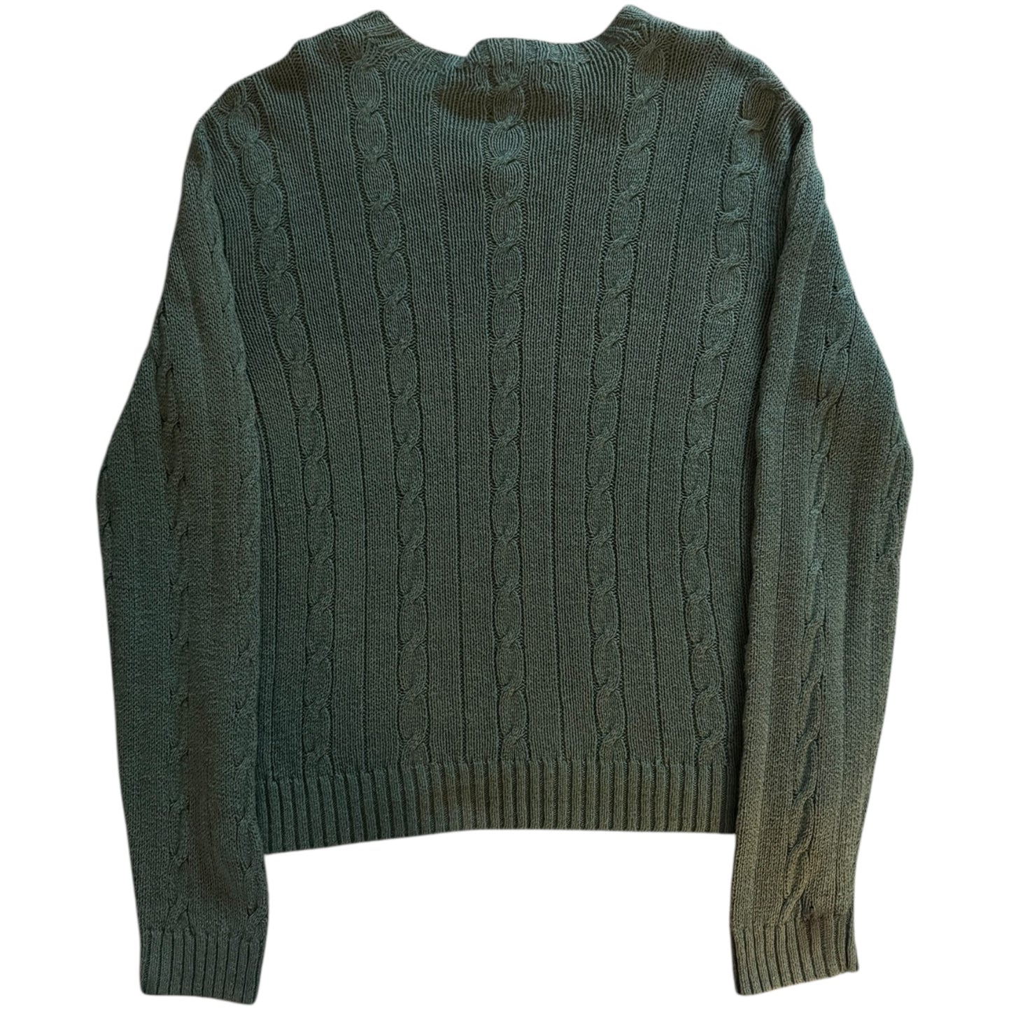 Woman's Extra Large Ralph Lauren Green Cable Knit Jumper